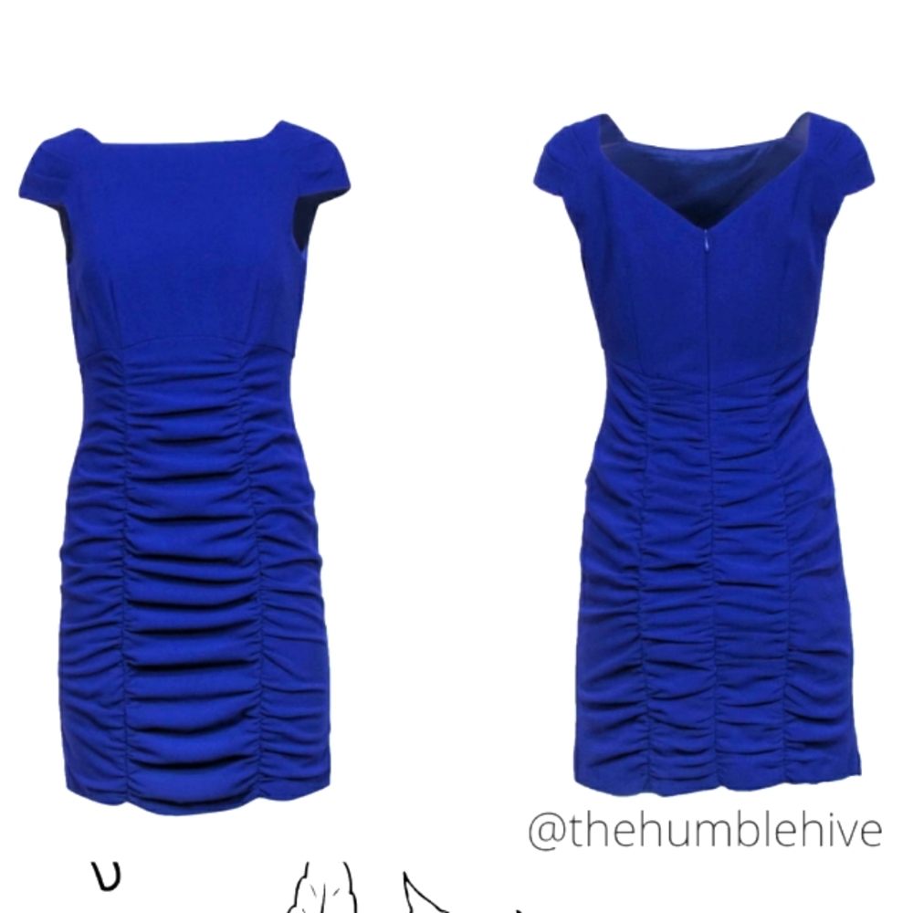 📦 Nanette Lepore Blue Ruched Mini Dress 🔥